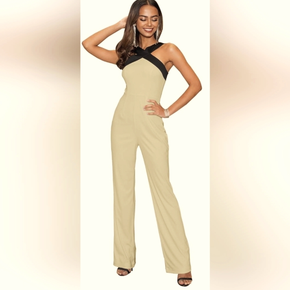 Women’s Long Pantsuit Fitted V-Neck Classy Jumpsuit Romper Sexy Outfit